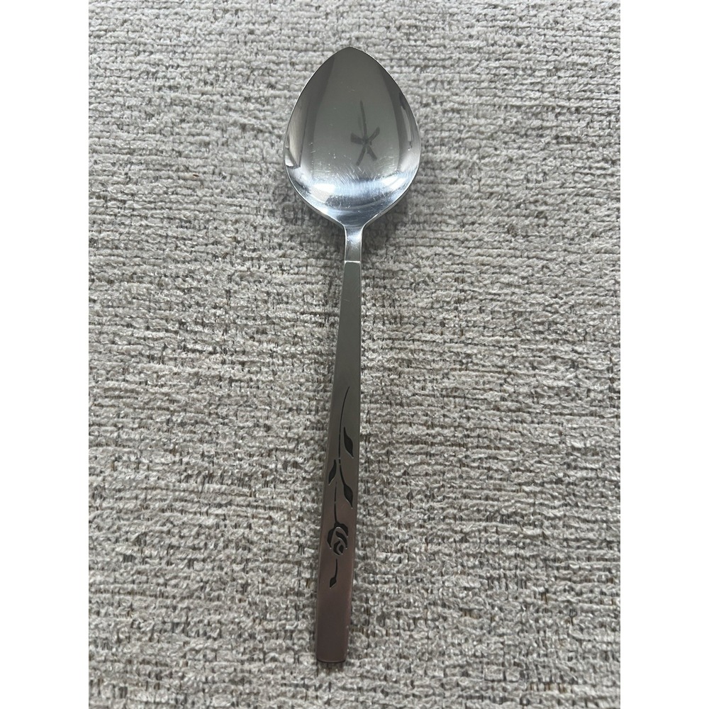 Oneidacraft Deluxe Stainless Lasting Rose Tablespoon Mid Century Modern Floral